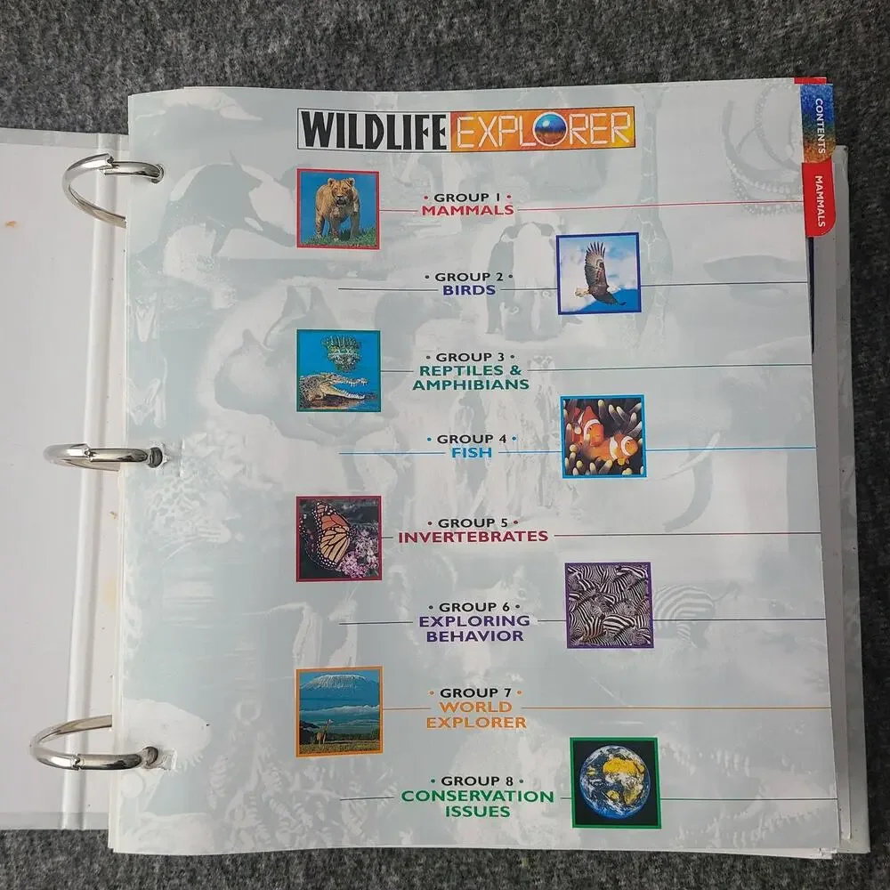 WILDLIFE EXPLORER Set 2 Binders w/Fact Cards Animal Birds Science Home School